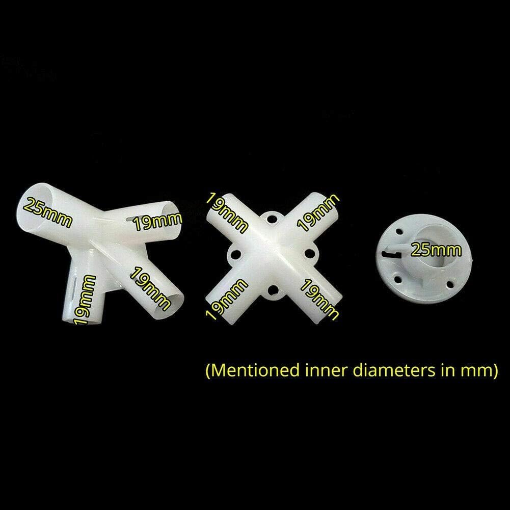 Gazebo Foot Feet Base Connector 25mm Spare Parts Parasol Tent Shade Canopy Corner Adaptor Pole Connecter White - A-ZAREY