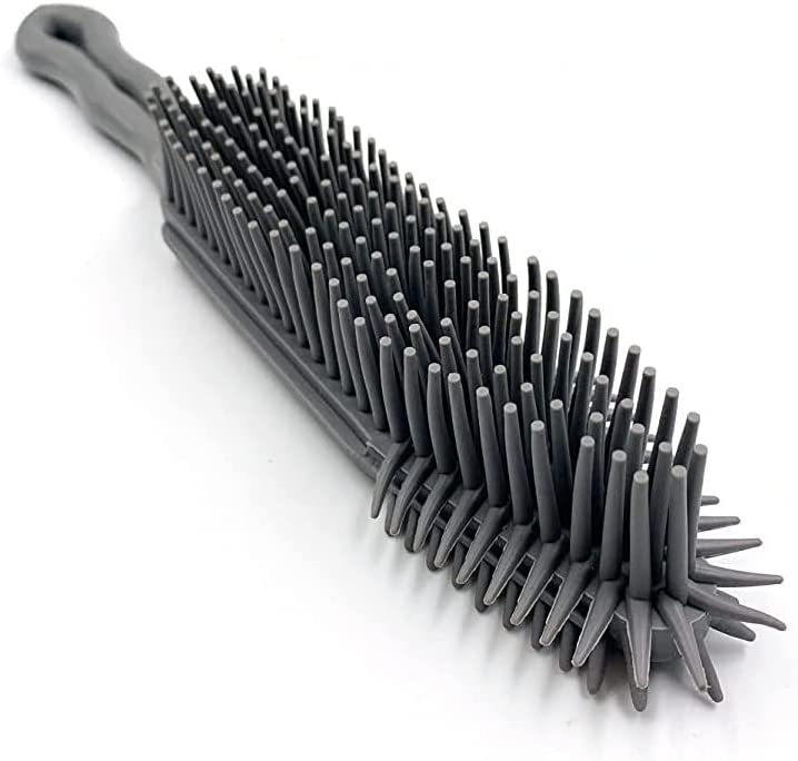 Synthetic Lawn Brush And Hand Brush Set Rubber Bristled Cleaning Hand Brush Rubber Bristles Repairs Cleans Lifts Flat Tired Grass Blades - A-ZAREY