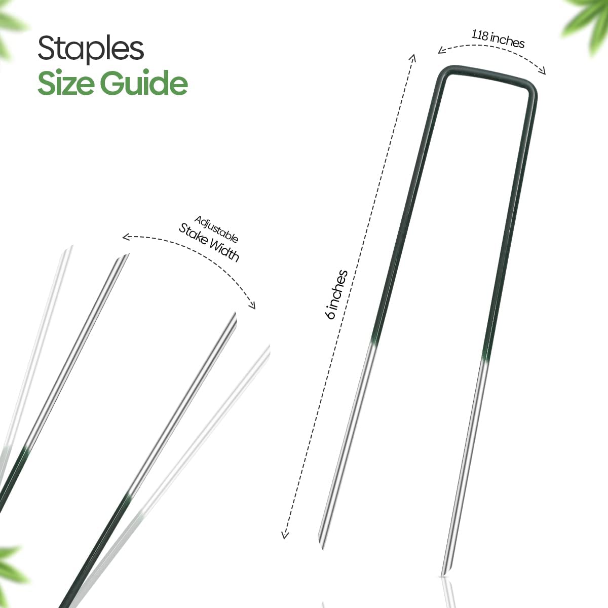 Synthetic Lawn Nails And Gazebo Tent Parasol Play Equipment Securing Hooks Metal Green Top Staples 150mm Studs Turf Pins Securing Fixtures Garden Safety Accessory - A-ZAREY