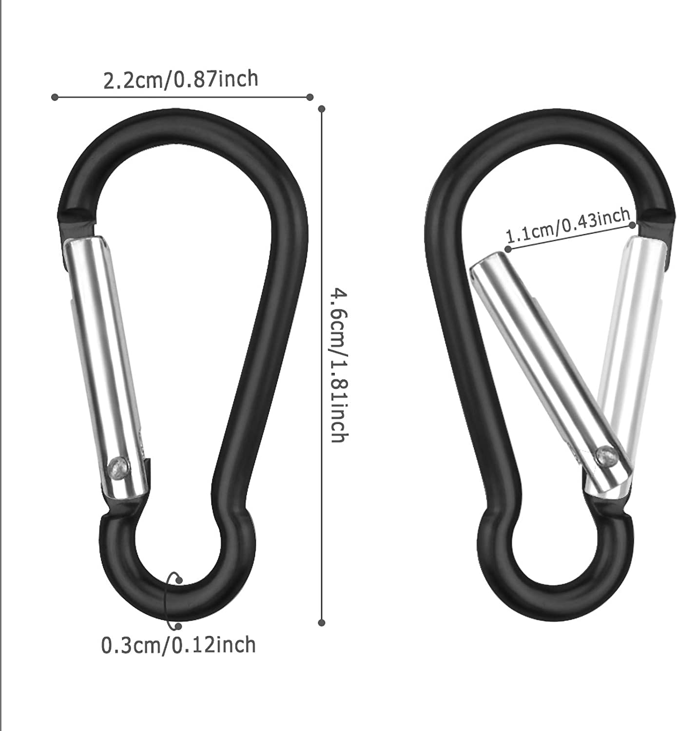 Gazebo Light Clips Hanging Carabina And Crocodile Grip Clips Black Parasol Awning Garden Patio Set Decoration Clamps Fairy String LED Lights With Circlip Hooks - A-ZAREY