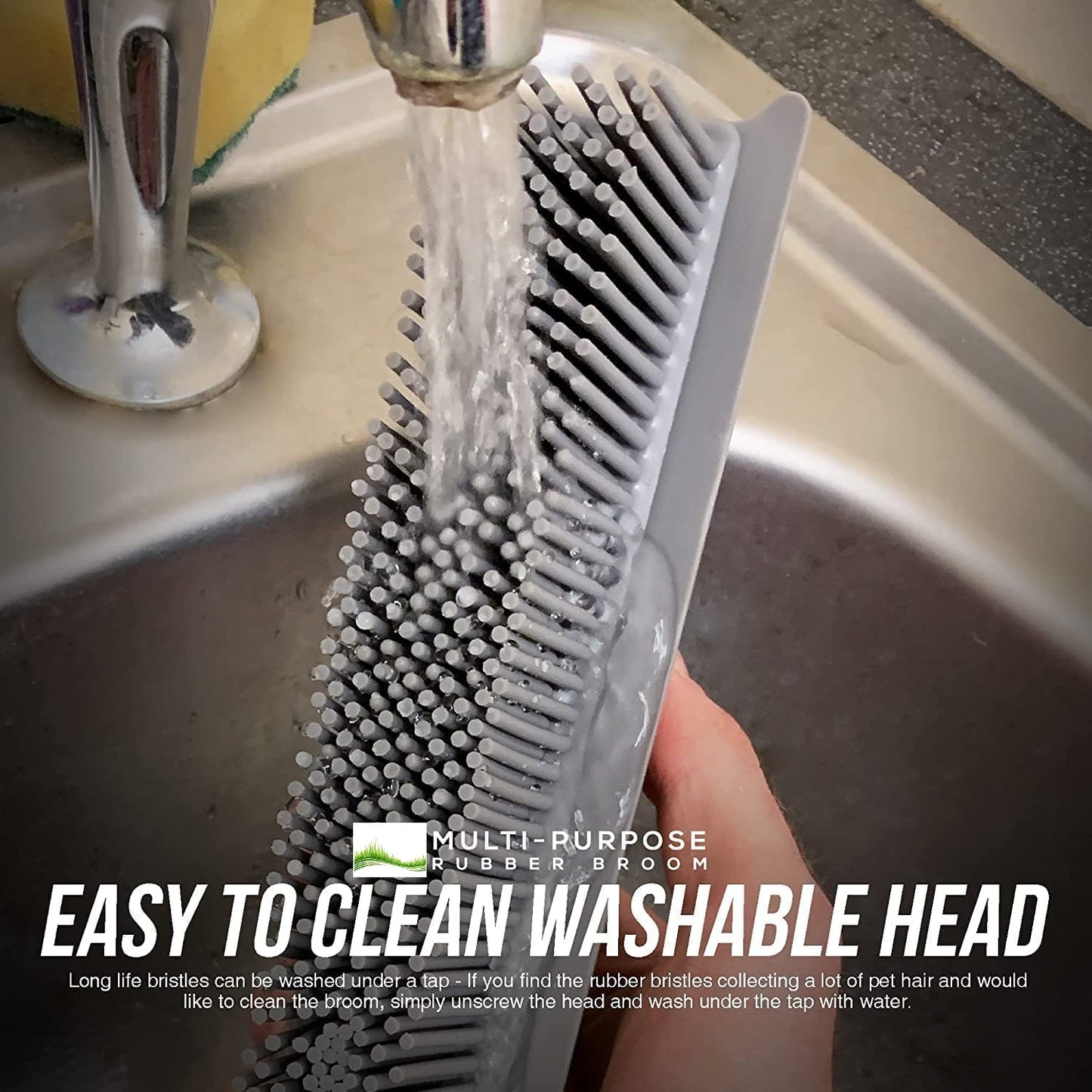 Fake Grass Brush And Hand Brush Set Rubber Bristled Cleaning Hand Brush Rubber Bristles Repairs Cleans Lifts Flat Tired Grass Blades - A-ZAREY