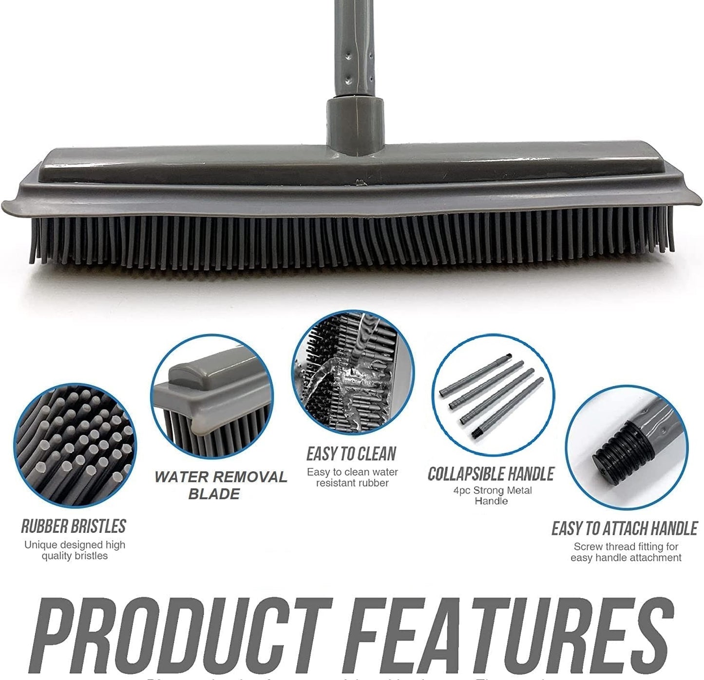 Astro Turf Grass Brush Rubber Bristled Cleaning Broom Rubber Bristles Repairs Cleans Lifts Flat Tired Grass Blades - A-ZAREY