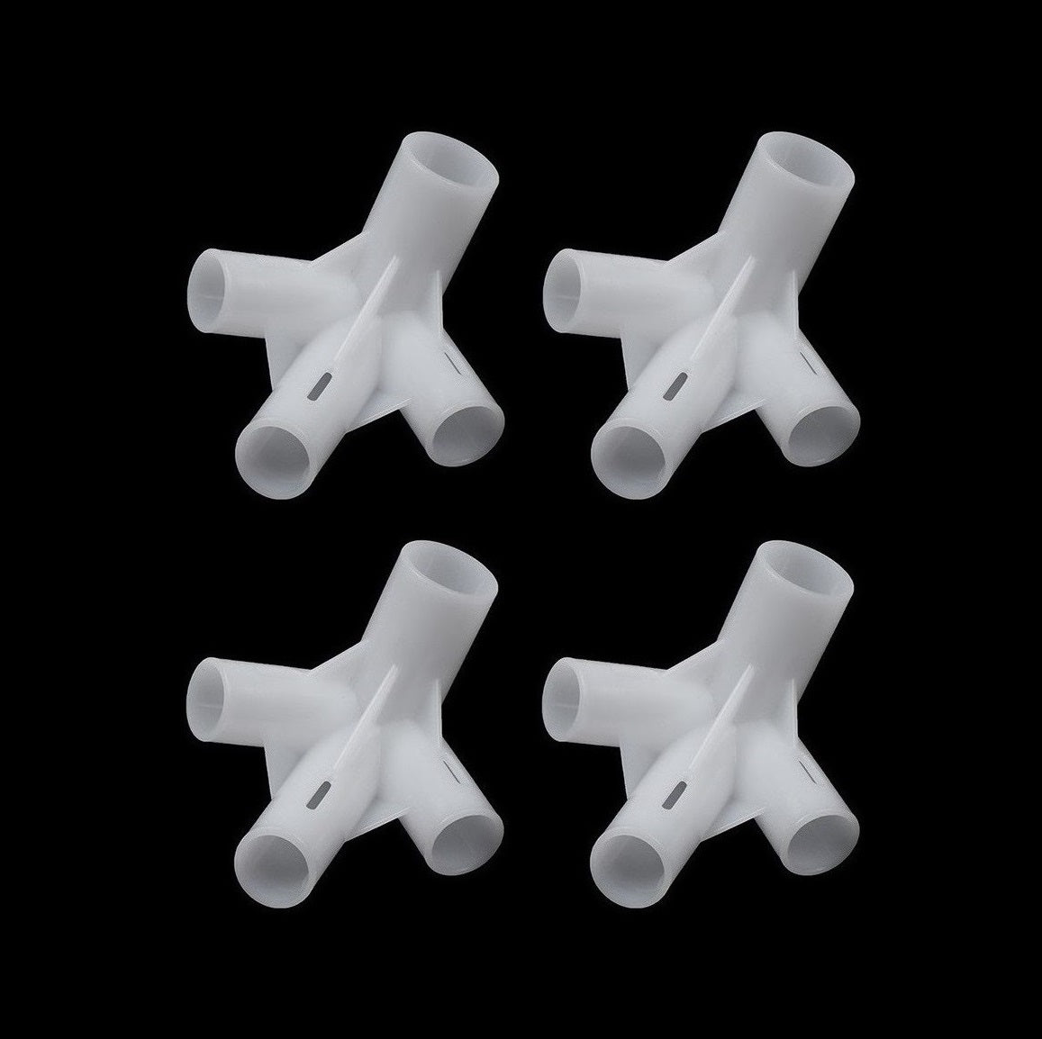 Gazebo 3m x 3m Spare Parts 4 Way Connector 32mm x 25mm x19mm x 19mm Gazzebo Parasol Tent Shade Canopy Corner Adaptor Pole Connecter White - A-ZAREY