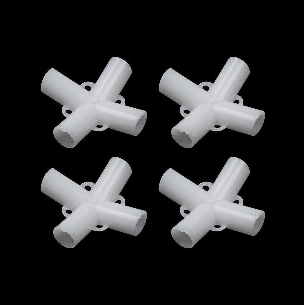 Gazebo Centre Connector 19mm Spare Parts Parasol Tent Shade Canopy Corner Adaptor Pole Connecter White - A-ZAREY