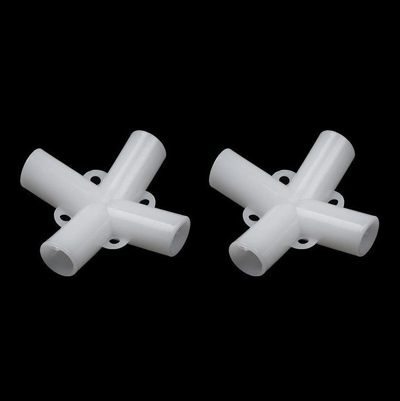 Gazebo Centre Connector 19mm Spare Parts Parasol Tent Shade Canopy Corner Adaptor Pole Connecter White - A-ZAREY