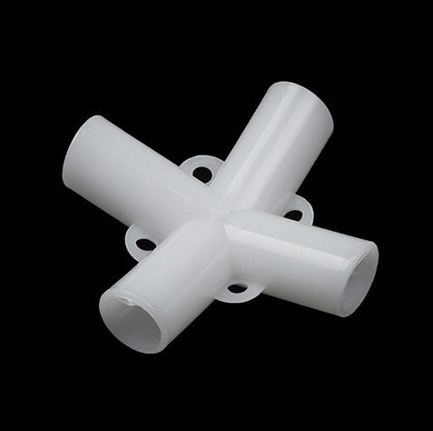 Gazebo Centre Connector 19mm Spare Parts Parasol Tent Shade Canopy Corner Adaptor Pole Connecter White - A-ZAREY