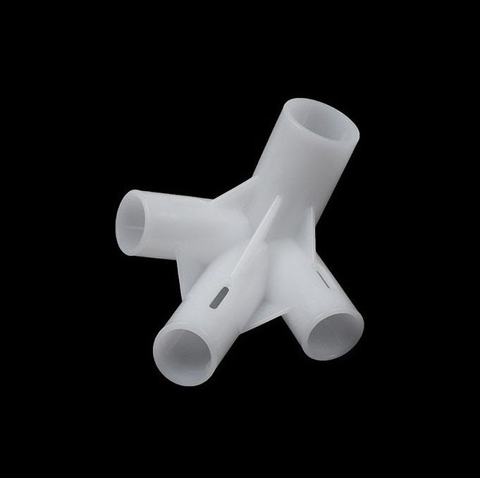 Gazebo 3m x 3m Spare Parts 4 Way Connector 32mm x 25mm x19mm x 19mm Gazzebo Parasol Tent Shade Canopy Corner Adaptor Pole Connecter White - A-ZAREY