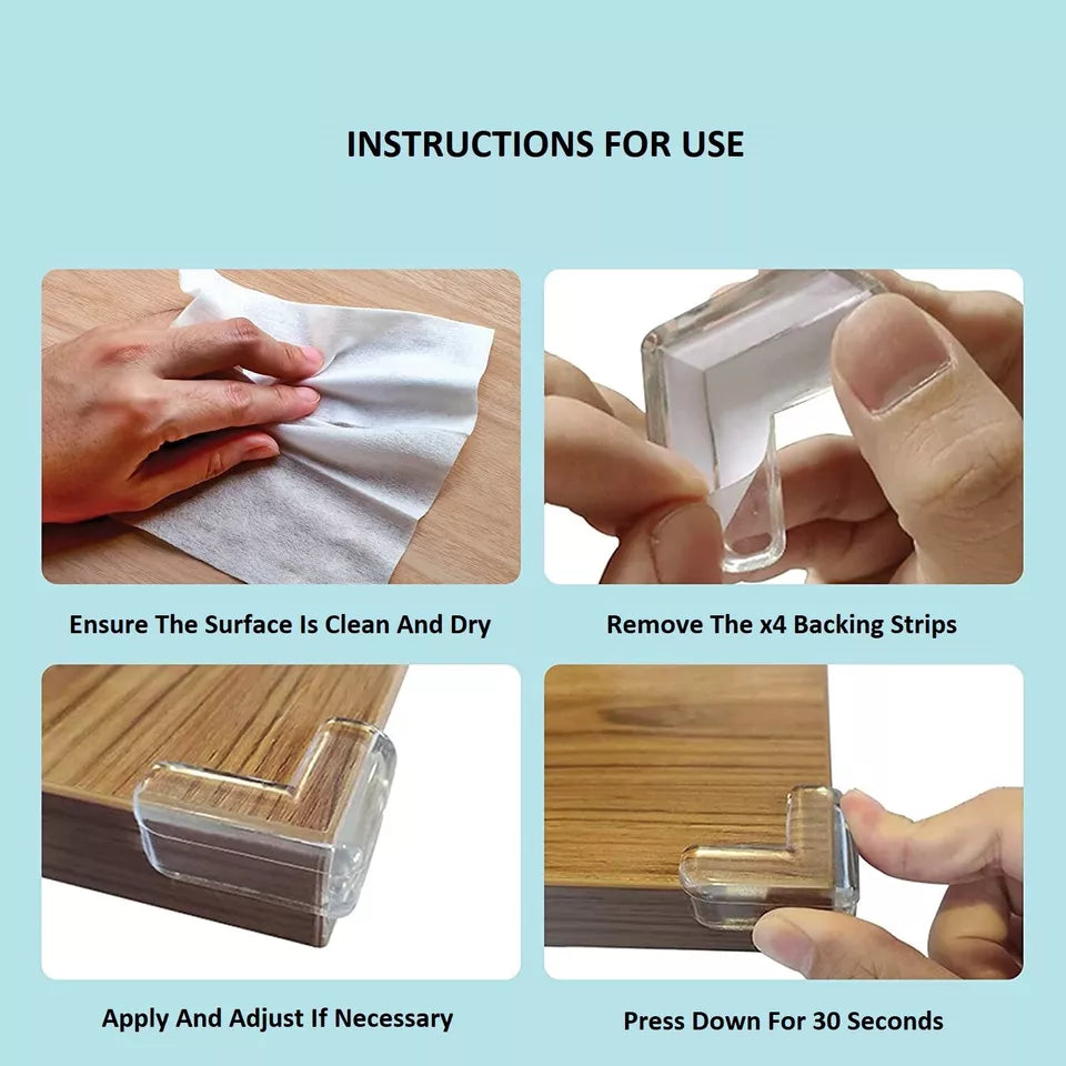 Child And Baby Corner Potectors Silicone Self Adhesive Sharp Edge Clear Furniture Table Soft Child Safe Protection PVC Pads - A-ZAREY