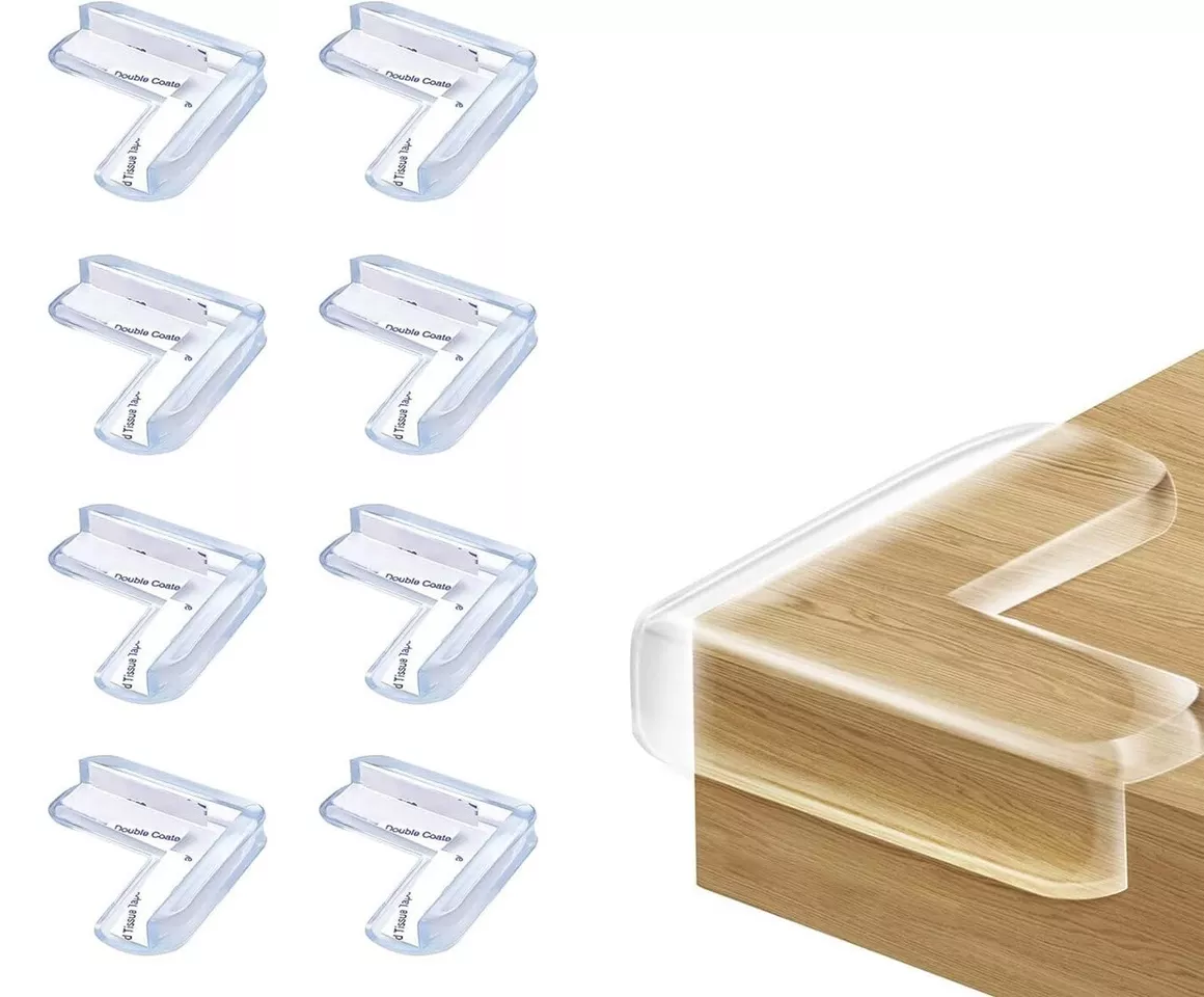 Child And Baby Corner Potectors Silicone Self Adhesive Sharp Edge Clear Furniture Table Soft Child Safe Protection PVC Pads - A-ZAREY