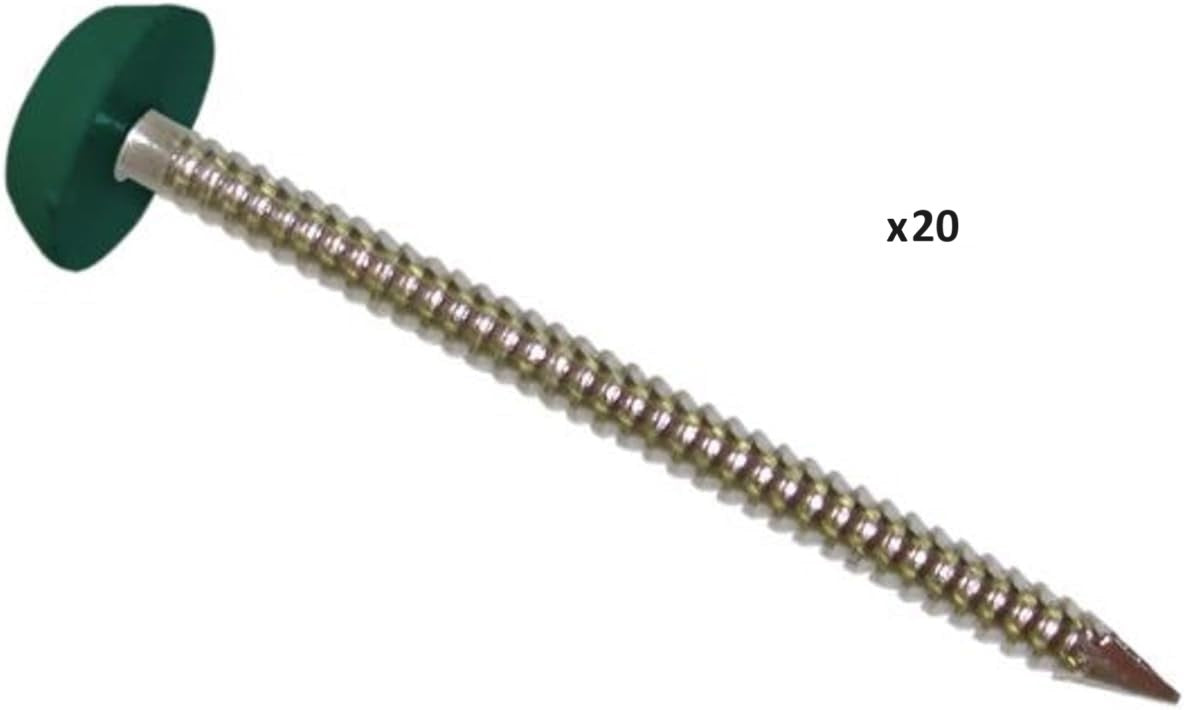 Synthetic Lawn Nails Plastic Headed Green Nails 65mm Studs Staples Turf Nails Pins Securing Fixtures Garden Safety Grass Repair - A-ZAREY