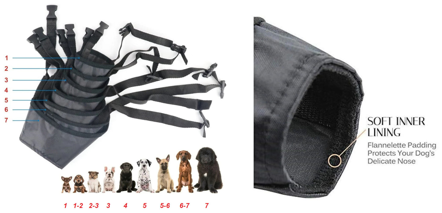 Afghan Hound Dog Muzzle Size 5 Comfortable Lightweight Nylon Quick Release Anti Bark Anti Bite Training Mouth Cover Guard - A-ZAREY