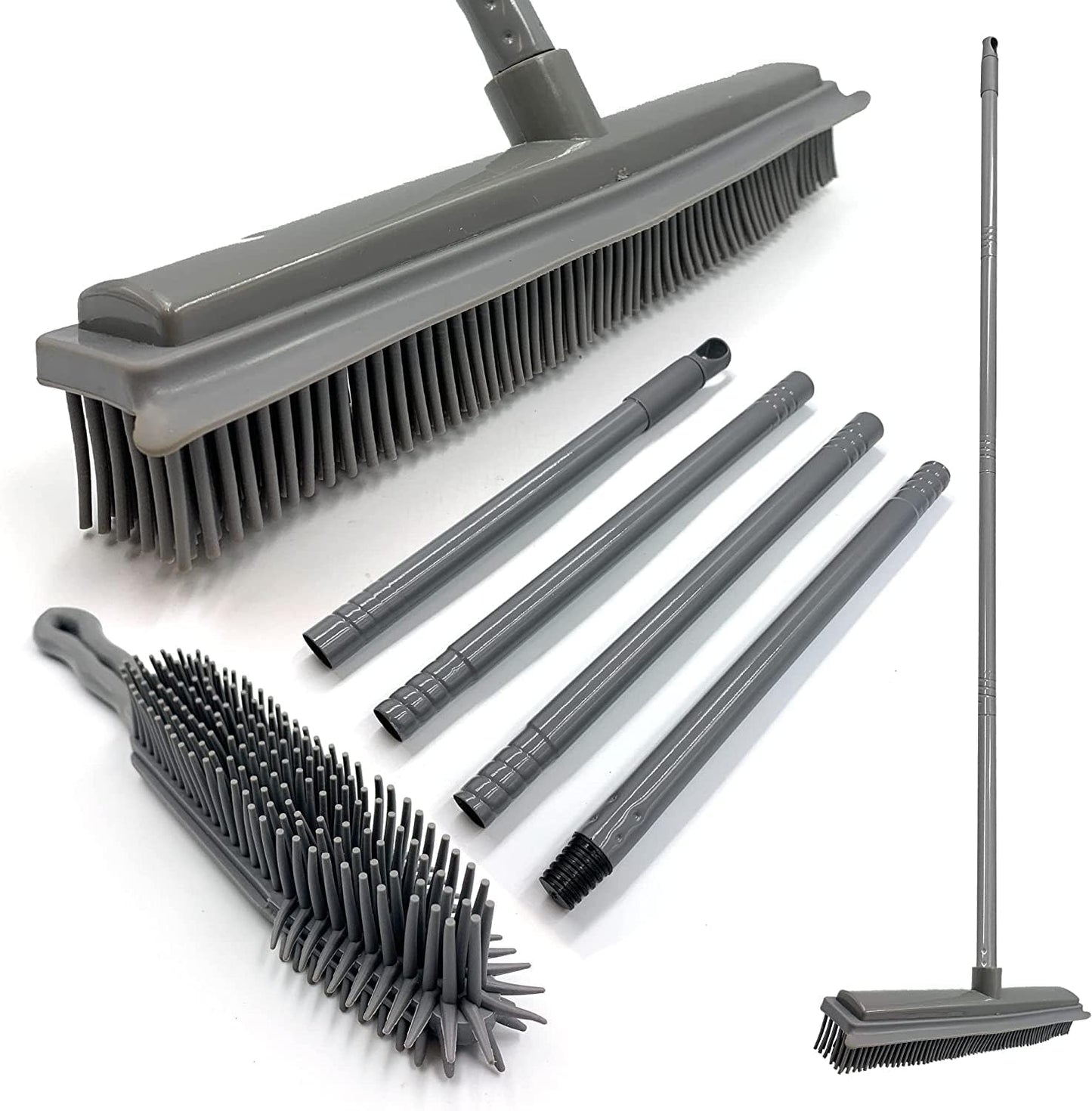 Synthetic Lawn Brush And Hand Brush Set Rubber Bristled Cleaning Hand Brush Rubber Bristles Repairs Cleans Lifts Flat Tired Grass Blades - A-ZAREY