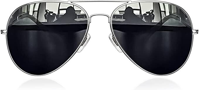Top Gun Glasses Tom Cruise Pilot Sungasses Fancy Dress Costume Accessory Top Gun Sunglasses Black Lens Silver Frames Eyewear And Case - A-ZAREY