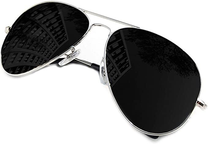 Top Gun Glasses Tom Cruise Pilot Sungasses Fancy Dress Costume Accessory Top Gun Sunglasses Black Lens Silver Frames Eyewear And Case - A-ZAREY
