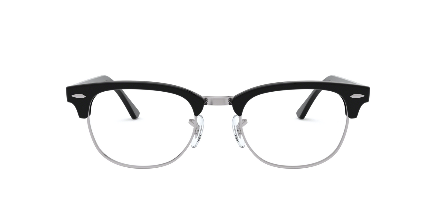 Half Rim Glasses And Case Black Glasses Clear Neutral Lens Fancy Dress Costume Eye Glasses - A-ZAREY