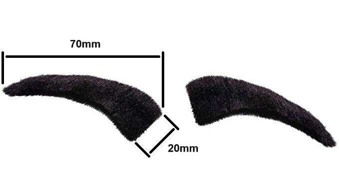 Fake Eye Brows Self Adhesive Black Comedy Stick On Eyebrows Pretend Bushy Plush Brows Fancy Dress Accessory - A-ZAREY