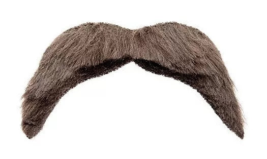 Arthur Shelby Moustache Brown Self Adhesive Tash Bushy Plush Fake Real Hair Feel Fancy Dress Costume Accessory - A-ZAREY