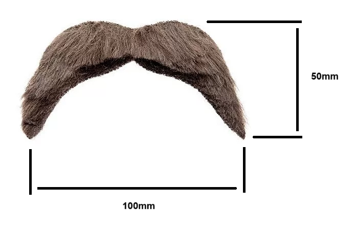 Arthur Shelby Moustache Brown Self Adhesive Tash Bushy Plush Fake Real Hair Feel Fancy Dress Costume Accessory - A-ZAREY