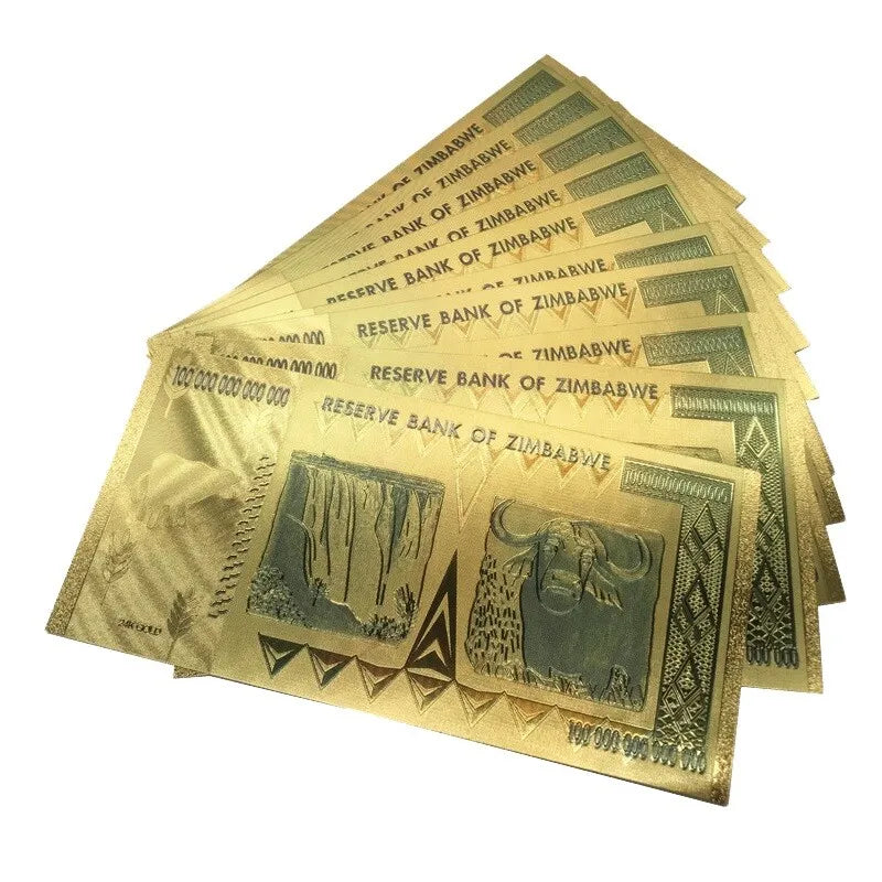 Rare Zimbabwe $100 Trillion Bank Note Currency Gold Rare Money Million Dollars Cash Certificate Frame Framed - A-ZAREY
