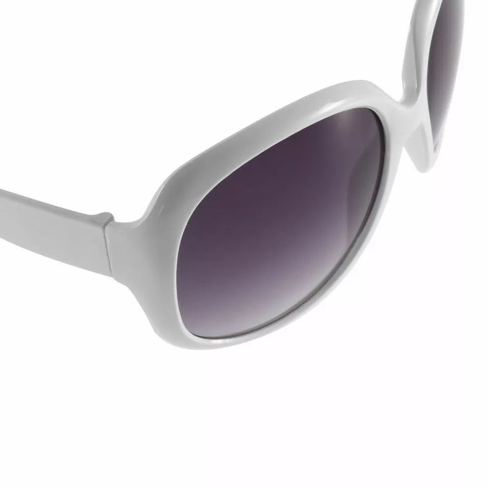 Jackie O Sun Glasses White Oversized Dark Lens UV Sunglasses Jackie Onassis Kennedy Fashion Wear And Case