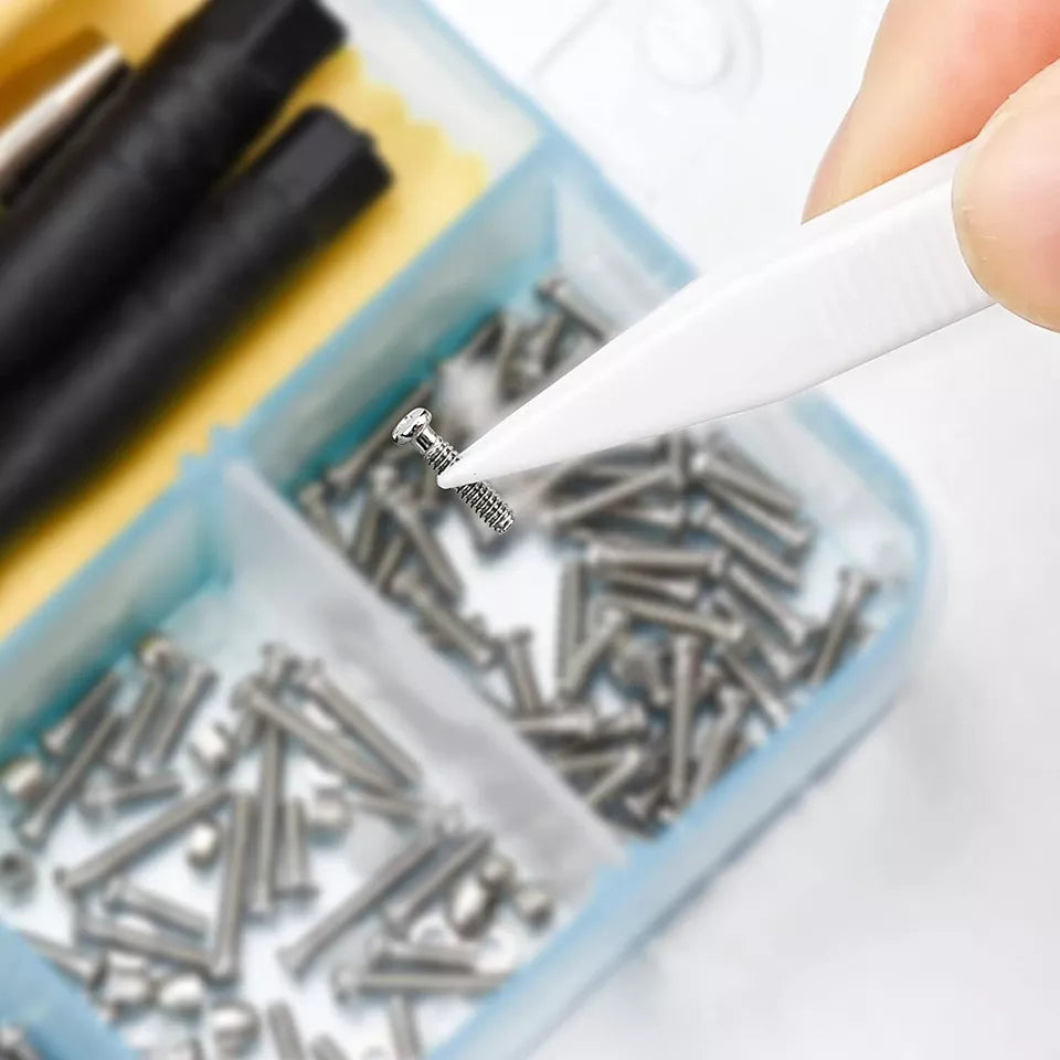 Reading Glasses Repair Kit 550 Pcs Multi Tool Kit Screws Nuts Washers Screw Driver Tweezers Silicone Nose Pads Ear Pads And Storage Box