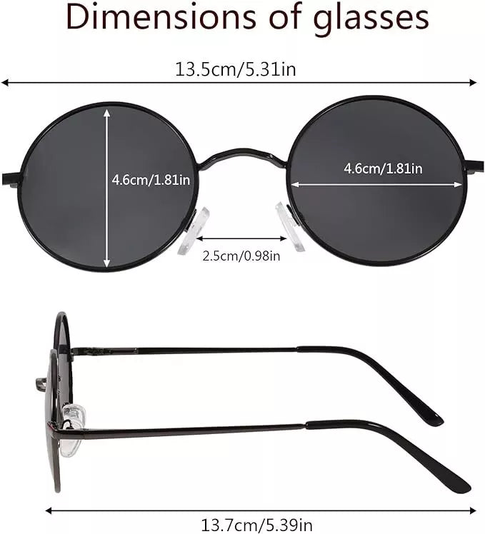 Ozzy Osbourne Wig And Glasses Black Sabbath Fancy Dress Costume Long Real Feel Wig And Round Black UV Glasses - A-ZAREY