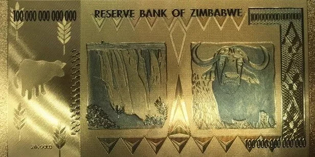 Rare Zimbabwe $100 Trillion Bank Note Currency Gold Rare Money Million Dollars Cash Certificate Frame Framed - A-ZAREY