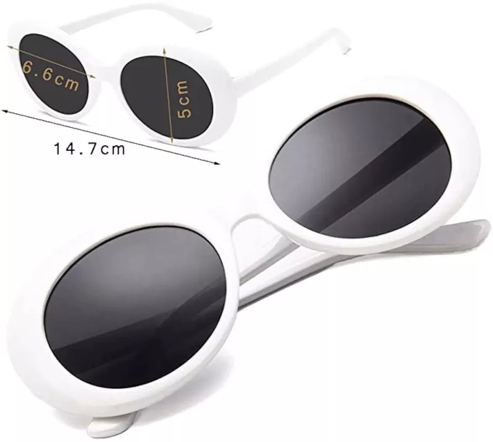 Kurt Cobain Wig And Glasses Nirvana Blonde Hair Piece And White Oval Sunglasses Grunge Fancy Dress Costume - A-ZAREY