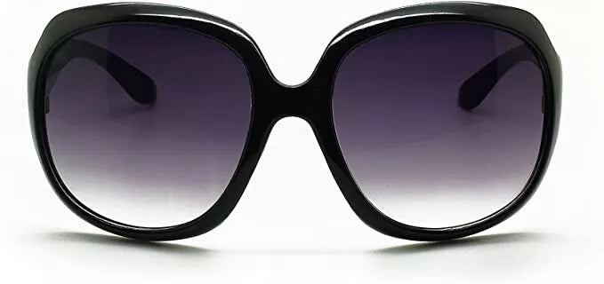 Jackie O Sun Glasses Black Oversized Dark Lens UV Sunglasses Jackie Onassis Kennedy Fashion Wear And Case