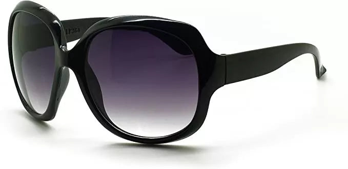 Jackie O Sun Glasses Black Oversized Dark Lens UV Sunglasses Jackie Onassis Kennedy Fashion Wear And Case