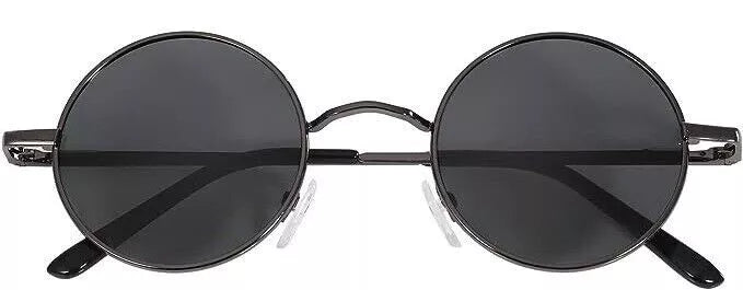 John Lennon Wig And Glasses Lennon Fancy Dress Costume With Brown Hair Piece And Black Round Sunglasses - A-ZAREY