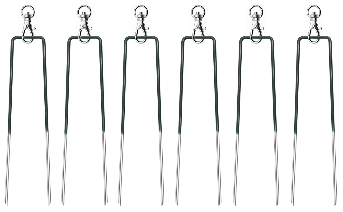 Synthetic Lawn Nails And Gazebo Tent Parasol Play Equipment Securing Hooks Metal Green Top Staples 150mm Studs Turf Pins Securing Fixtures Garden Safety Accessory - A-ZAREY