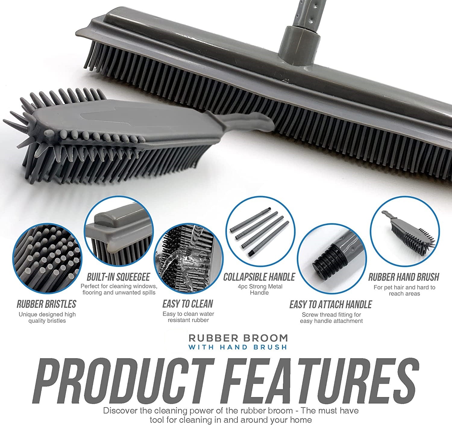 Artificial Grass Brush And Hand Brush Set Rubber Bristled Cleaning Hand Brush Rubber Bristles Repairs Cleans Lifts Flat Tired Grass Blades - A-ZAREY