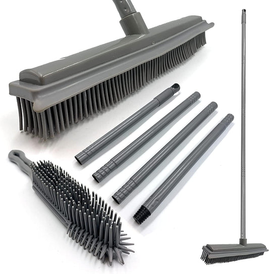 Synthetic Lawn Brush And Hand Brush Set Rubber Bristled Cleaning Hand Brush Rubber Bristles Repairs Cleans Lifts Flat Tired Grass Blades