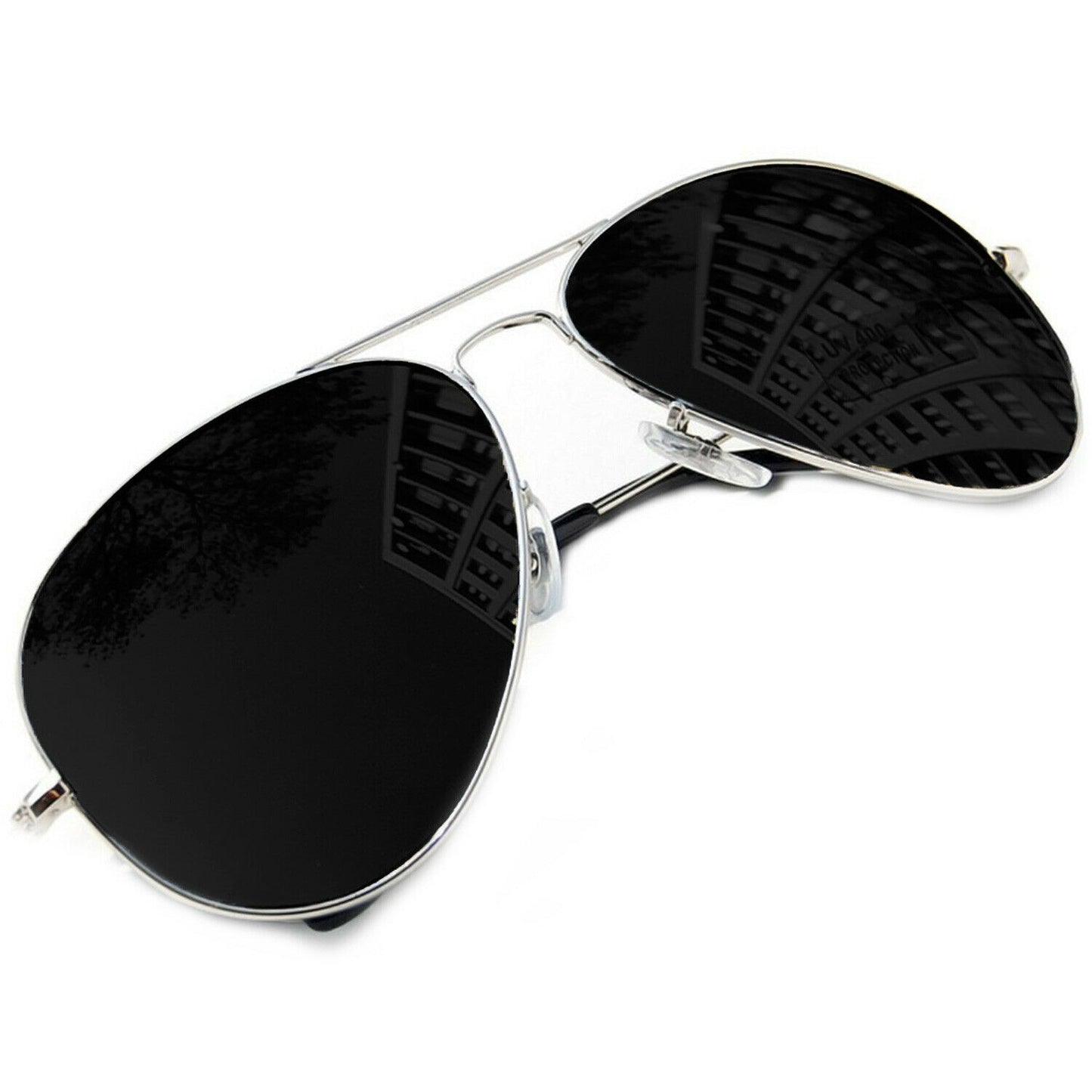 Top Gun Glasses Tom Cruise Pilot Sungasses Fancy Dress Costume Accessory Top Gun Sunglasses Black Lens Silver Frames Eyewear And Case - A-ZAREY