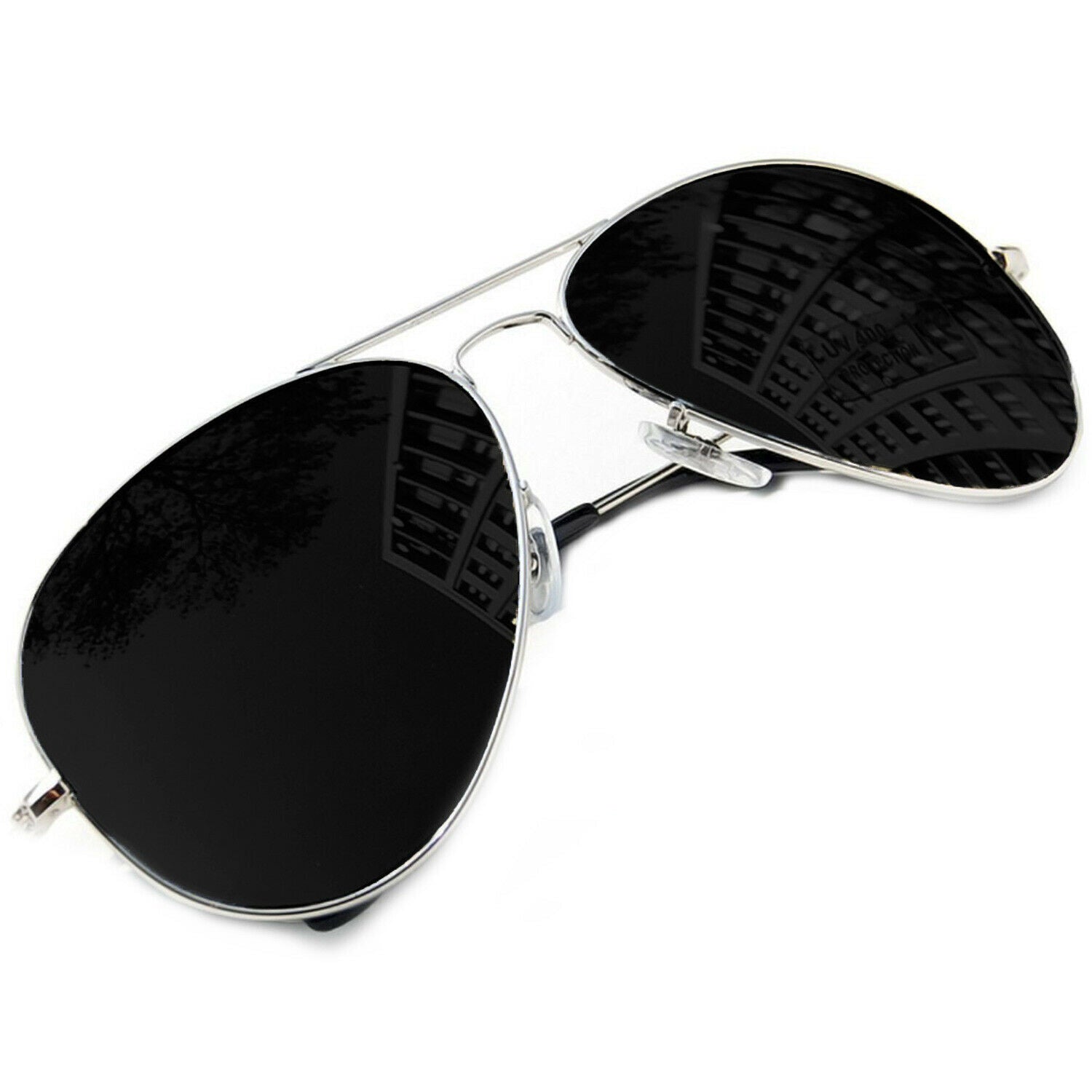 Top Gun Glasses Tom Cruise Pilot Sungasses Fancy Dress Costume Accessory Top Gun Sunglasses Black Lens Silver Frames Eyewear And Case - A-ZAREY