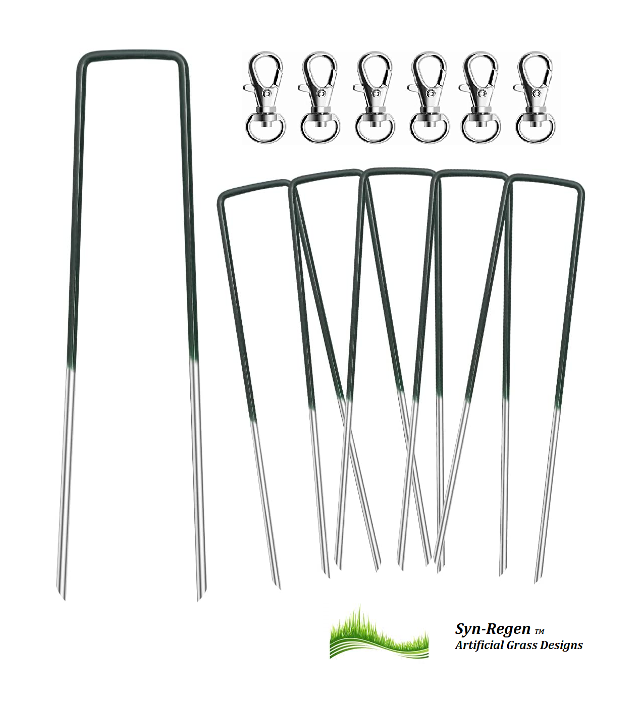 Astro Turf Grass Nails And Gazebo Tent Parasol Play Equipment Securing Hooks Metal Green Top Staples 150mm Studs Turf Pins Securing Fixtures Garden Safety Accessory