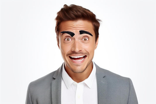 Fake Eye Brows Self Adhesive Black Comedy Stick On Eyebrows Pretend Bushy Plush Brows Fancy Dress Accessory - A-ZAREY