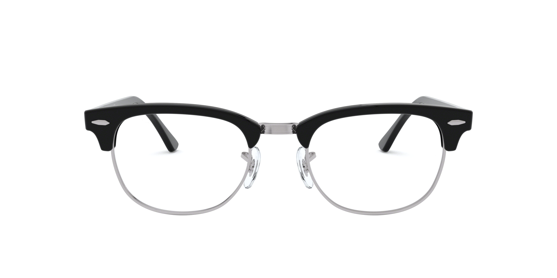 Half Rim Glasses And Case Black Glasses Clear Neutral Lens Fancy Dress Costume Eye Glasses - A-ZAREY