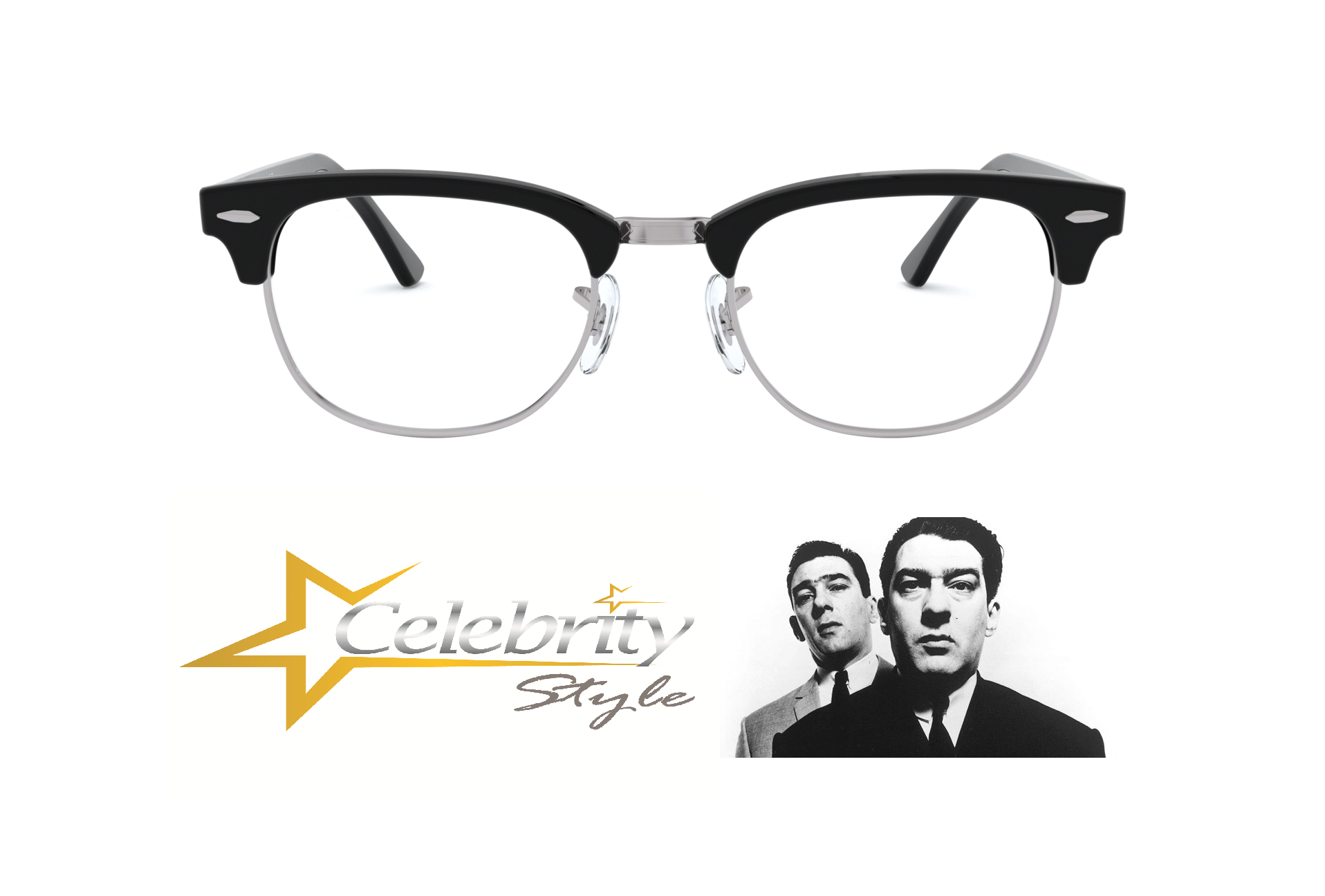 The Kray Twins Glasses And Case Ronnie Reggie Kray Mafia Fancy Dress Costume Replica Eye Glasses From The Film Legend - A-ZAREY