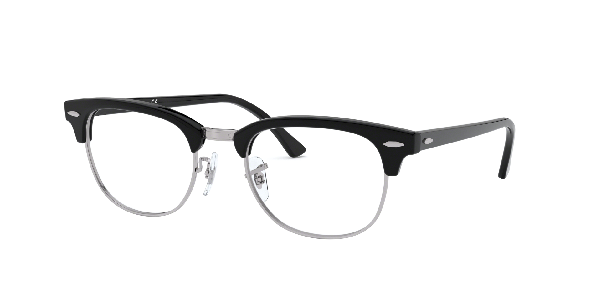 Half Rim Glasses And Case Black Glasses Clear Neutral Lens Fancy Dress Costume Eye Glasses - A-ZAREY