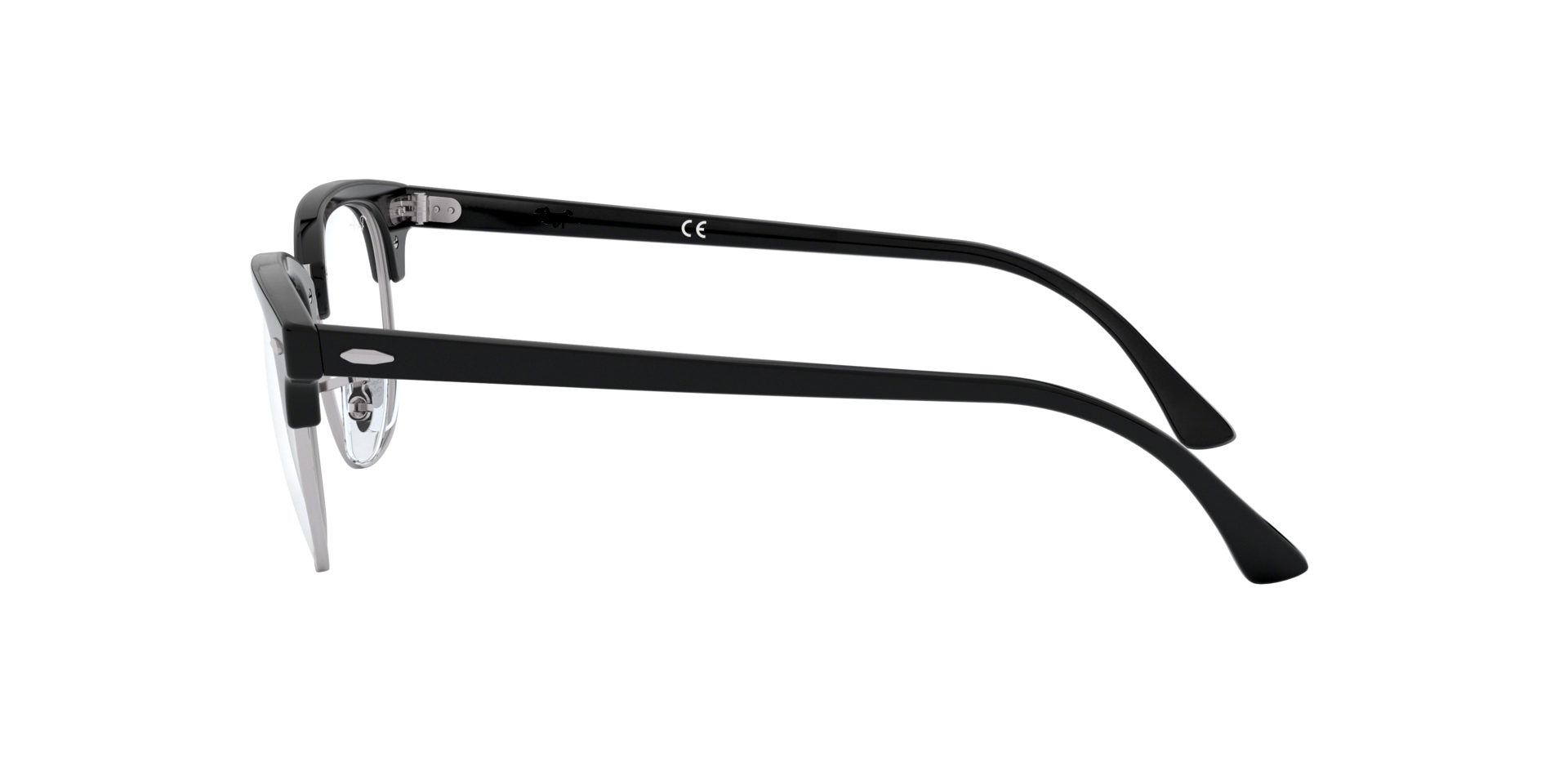 Half Rim Glasses And Case Black Glasses Clear Neutral Lens Fancy Dress Costume Eye Glasses - A-ZAREY