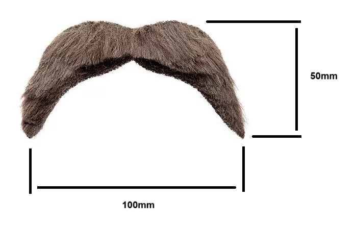 Arthur Shelby Moustache Brown Self Adhesive Tash Bushy Plush Fake Real Hair Feel Fancy Dress Costume Accessory