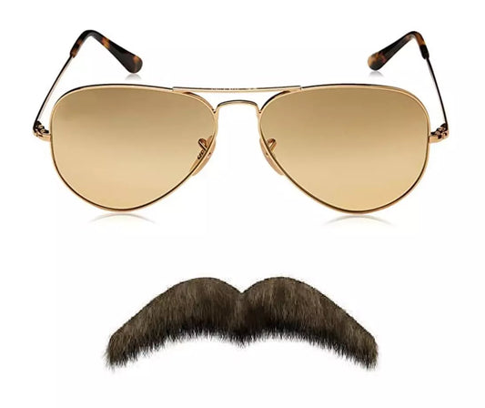 Ted Lasso Glasses And Moustache Richmond FC Fancy Dress Costume And Black Case - A-ZAREY