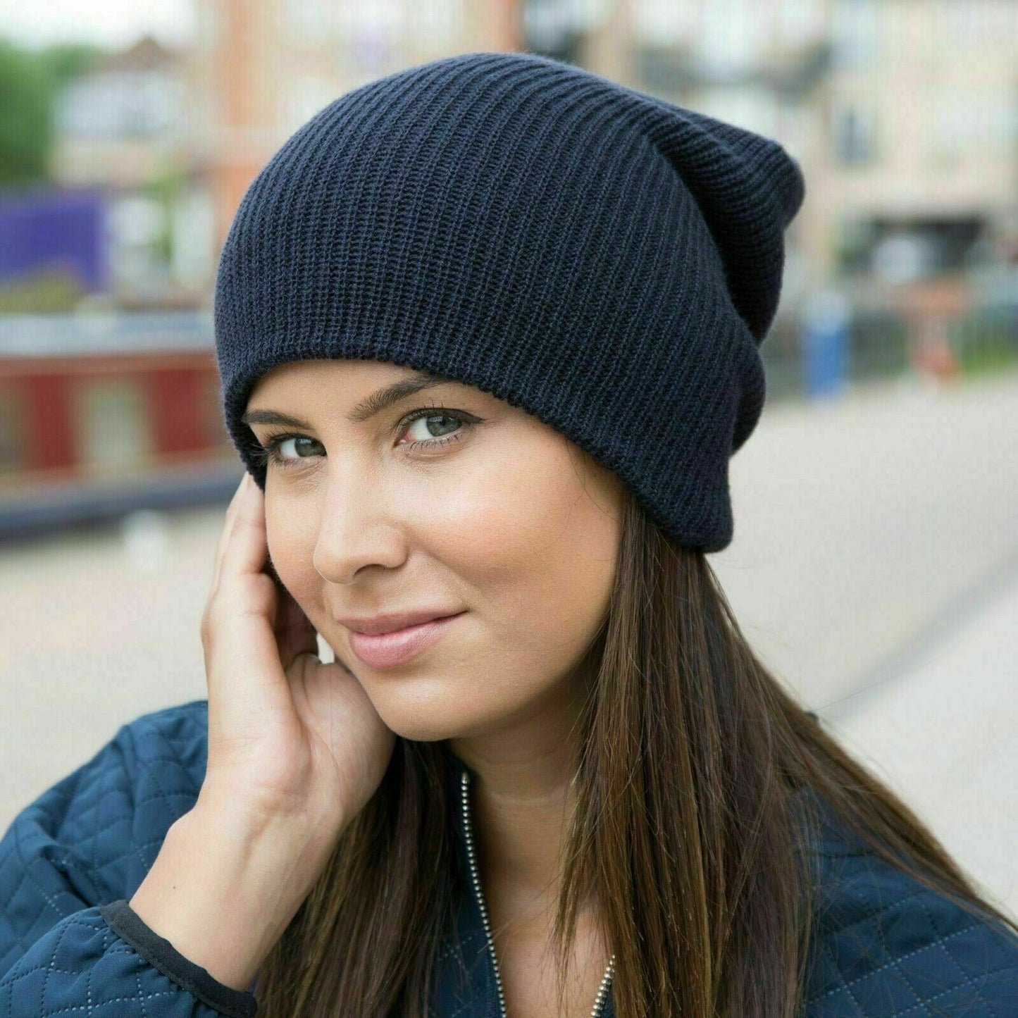 Designer Celebrity Style Beanie Hat Soft Double Knitted Lightweight Slouch Unisex Beenie Winter Warmer Hat - A-ZAREY