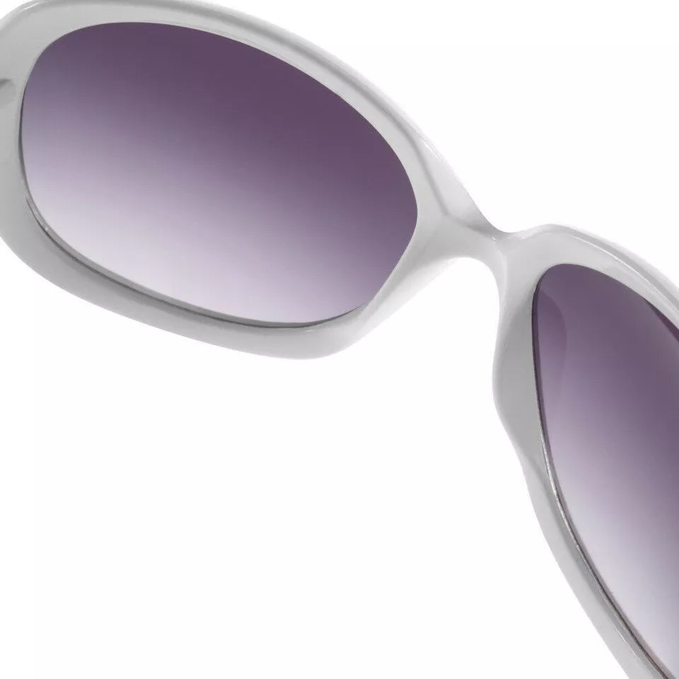 Jackie O Sun Glasses White Oversized Dark Lens UV Sunglasses Jackie Onassis Kennedy Fashion Wear And Case